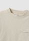 Children's beige pure cotton T-shirt regular fit with pocket_3