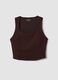 Top marrone crop in tessuto elasticizzato traspirante ALTAVIA STUDIO_5