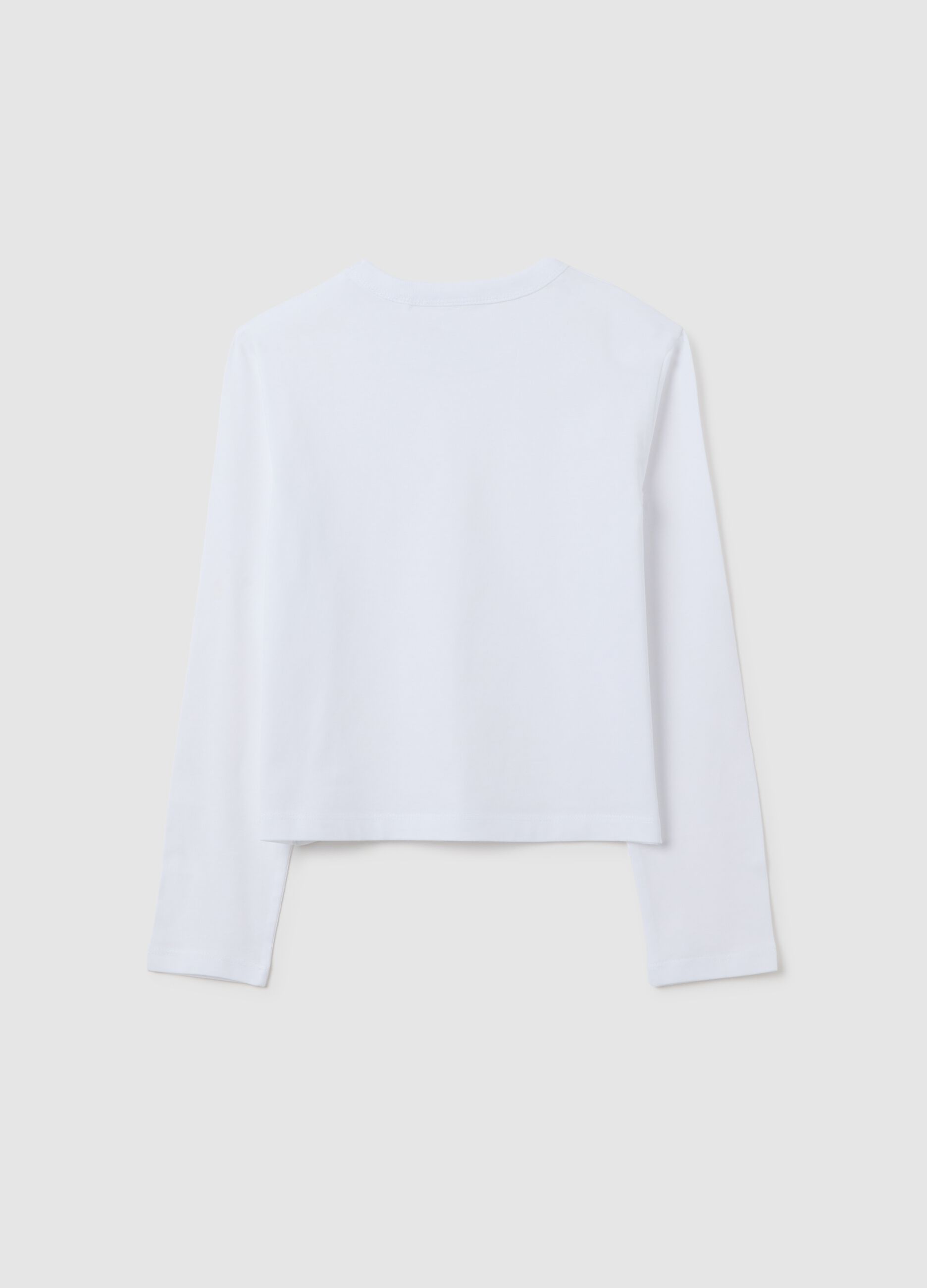 Girls' pure cotton white t-shirt regular fit