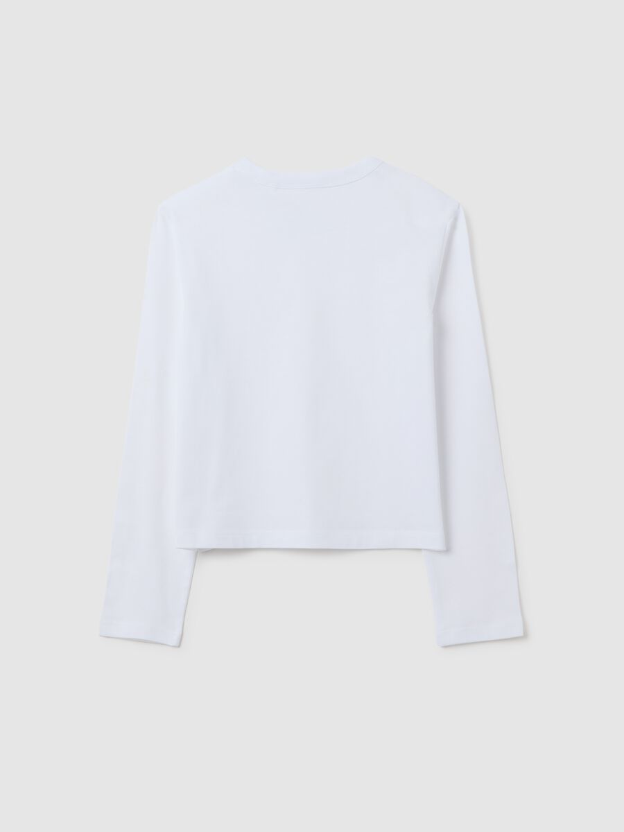 Girls' pure cotton white t-shirt regular fit_4