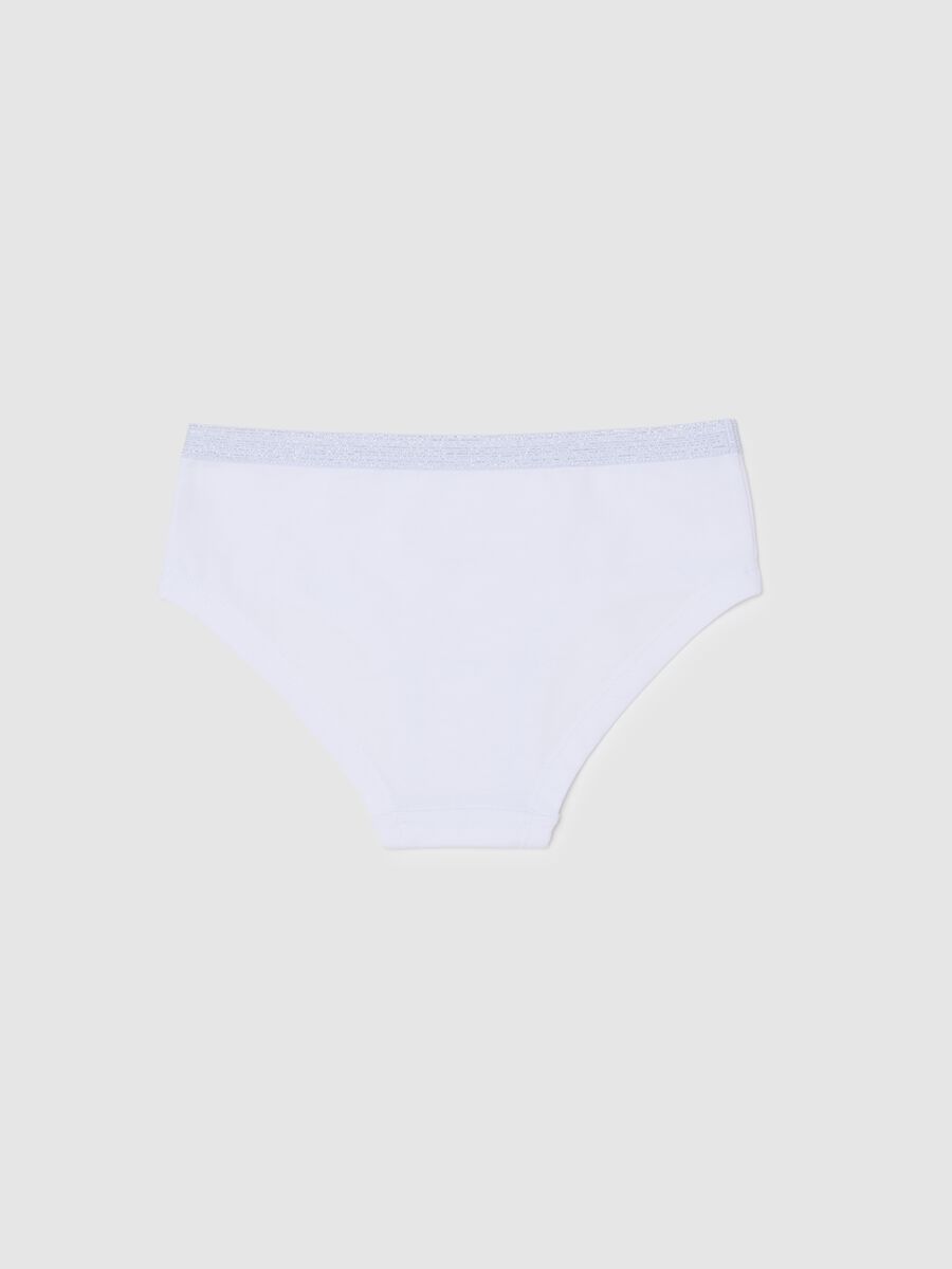 White stretch cotton panties for girls_1