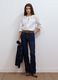 White regular-fit viscose-blend shirt with lace inserts_1