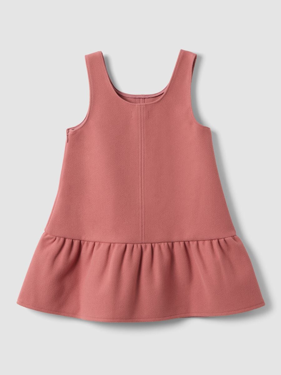 Abito rosa polveroso con girocollo e fiocco_1