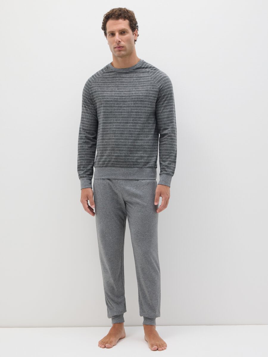 Regular fit grey pure cotton pyjamas_0