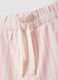 Girls&rsquo; pure cotton white and pink striped shorts with prints_3