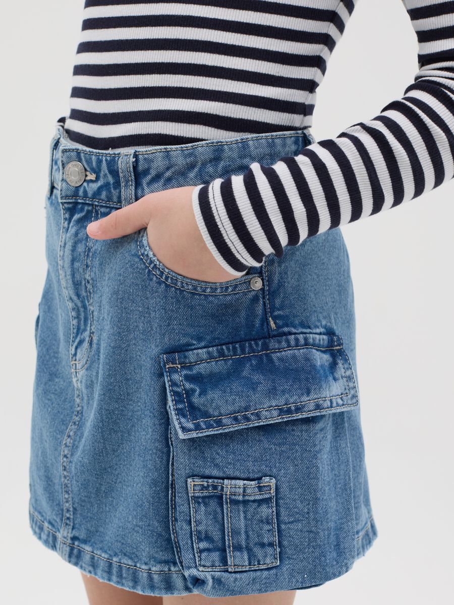 Cargo miniskirt in denim_2
