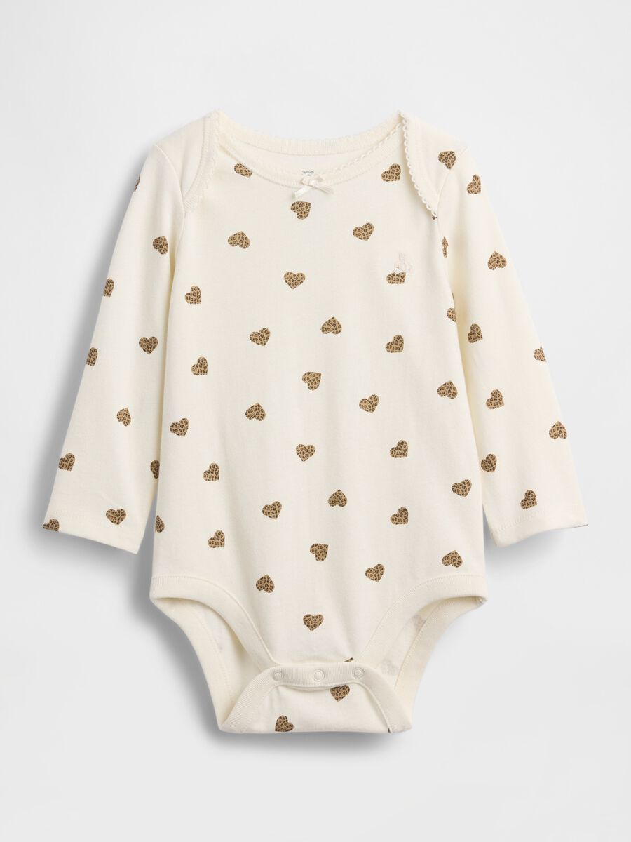 White cotton bodysuit for infants_0