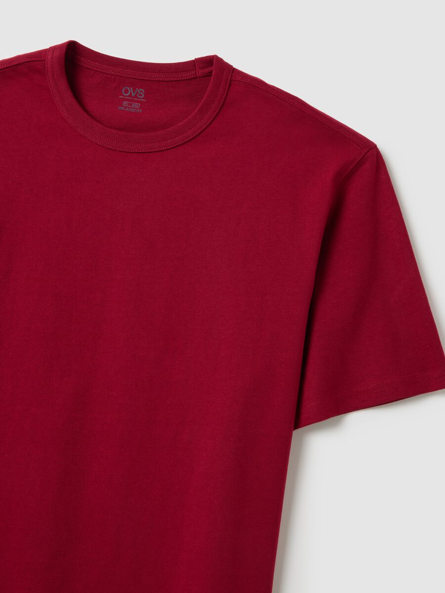 T-shirt in puro cotone rosso regular fit_1