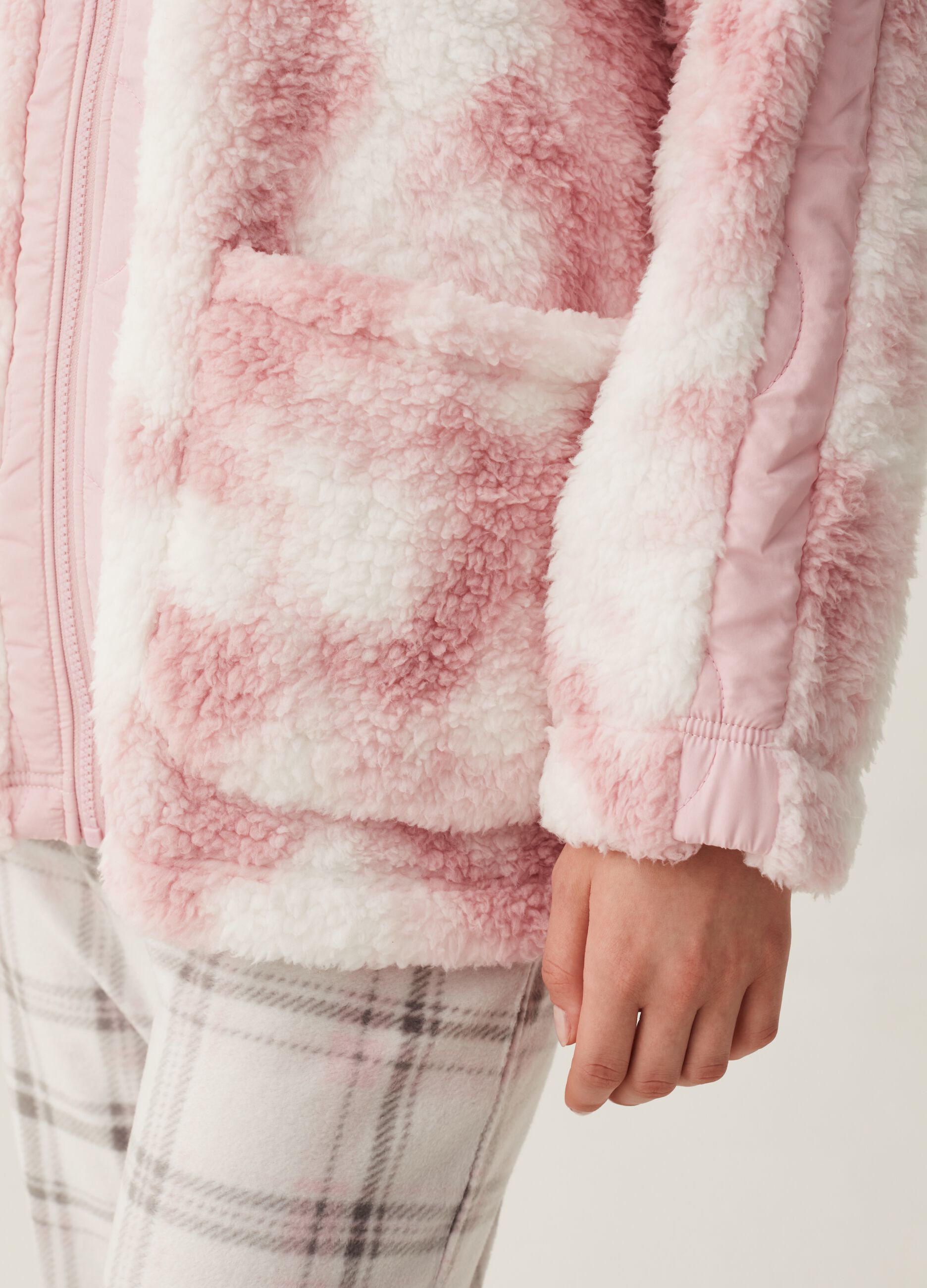 Vestaglia corta full zip Tie Dye Bianco Rosa da Donna OVS