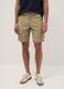 Beige pure cotton cargo shorts, regular fit_1