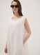 Long white pure linen dress, regular fit_2