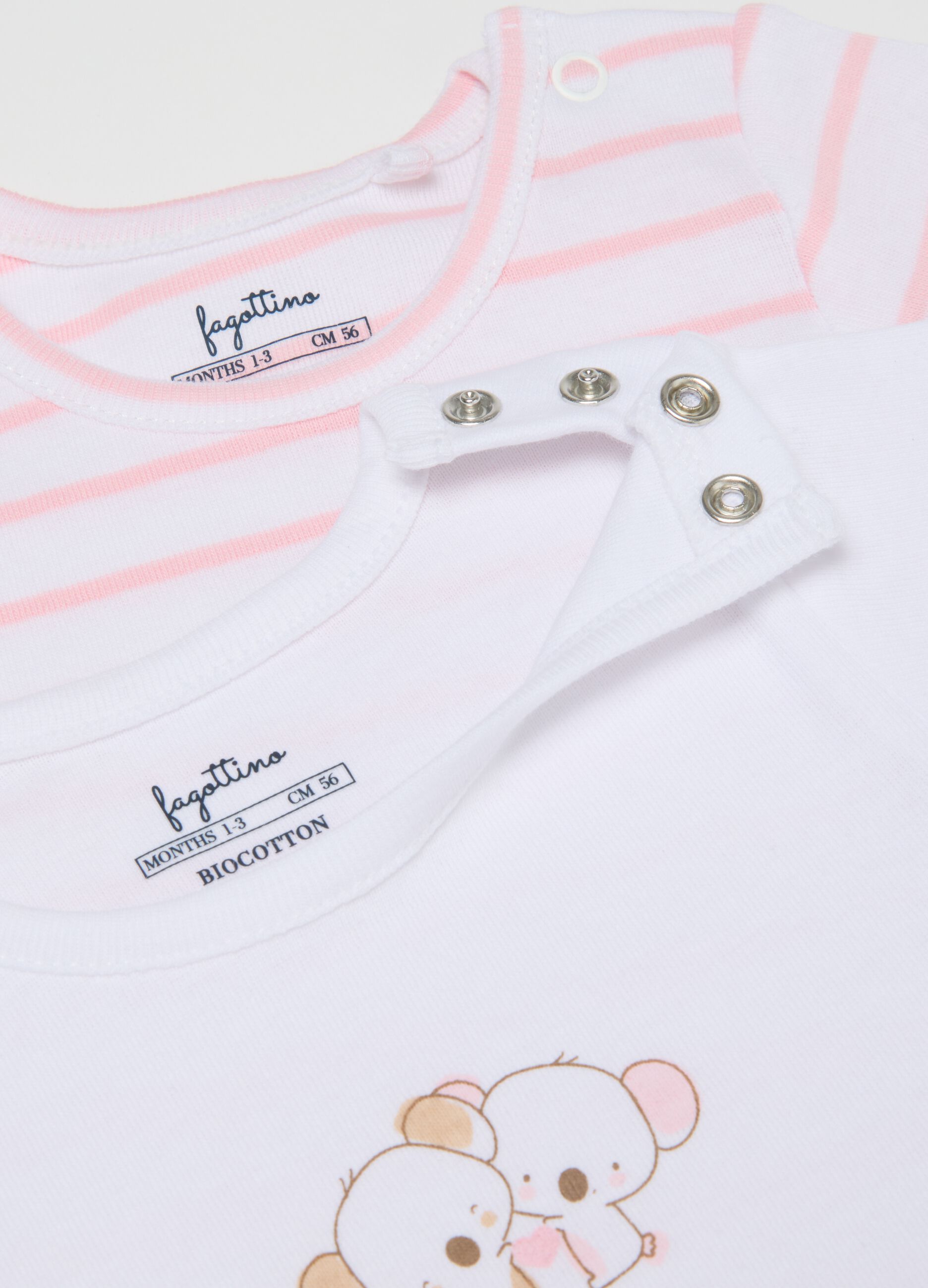 Multicolour pure cotton baby bodysuit with elephants
