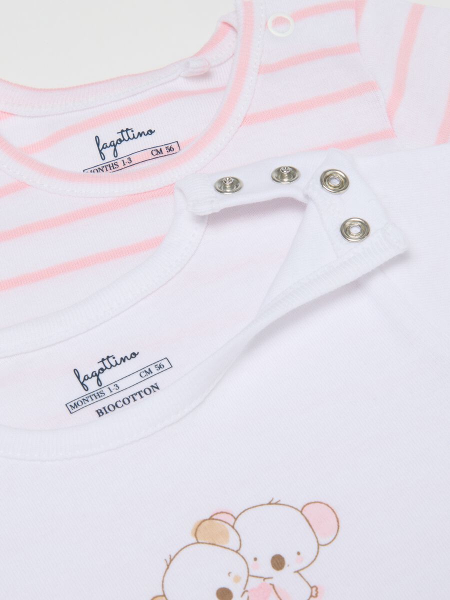 Multicolour pure cotton baby bodysuit with elephants_3