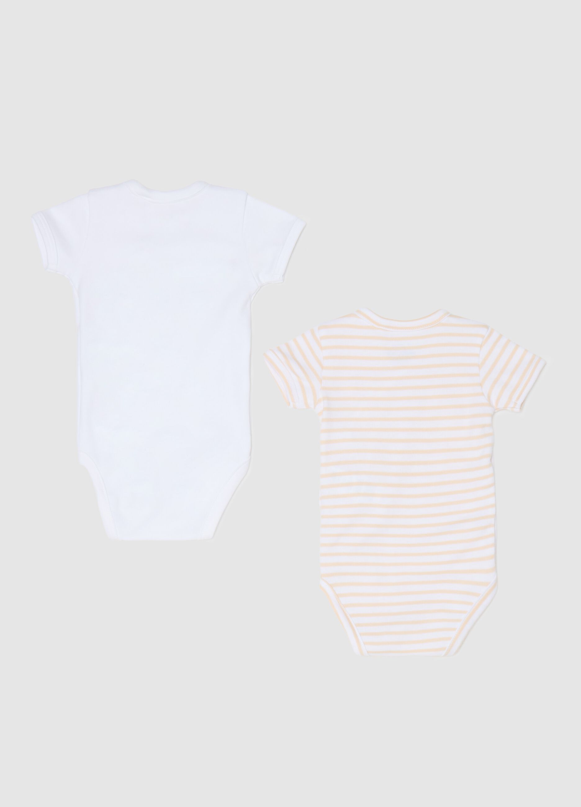 Two-pack bodysuits with short sleeves and print