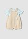 Newborn multicolour pure cotton t-shirt and overall set, relaxed fit_0