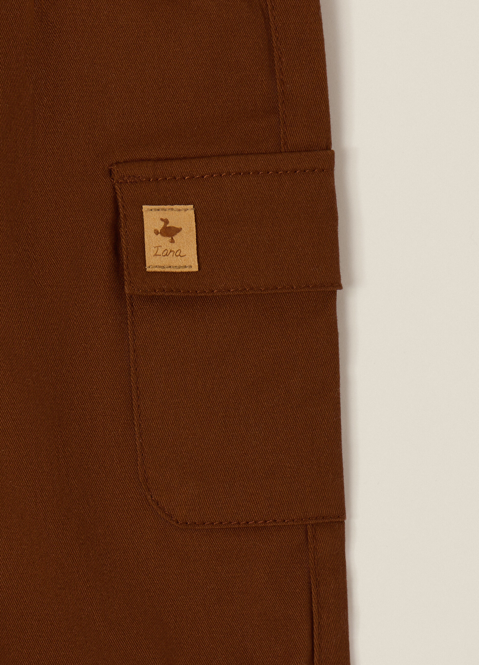Brown Stretch Cargo Trousers