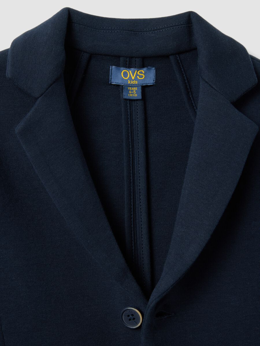 Children's light blue cotton blend jacket with regular fit_2