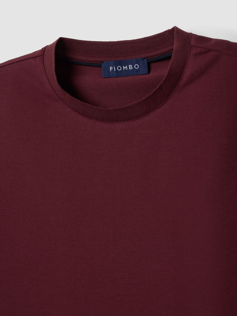 T-shirt rossa in misto cotone piquet elasticizzato regular fit Easy Dry_1