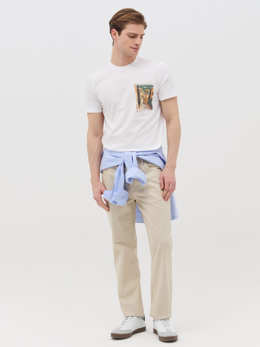 Cotton T-shirt with "Montepulciano Italy" print_1