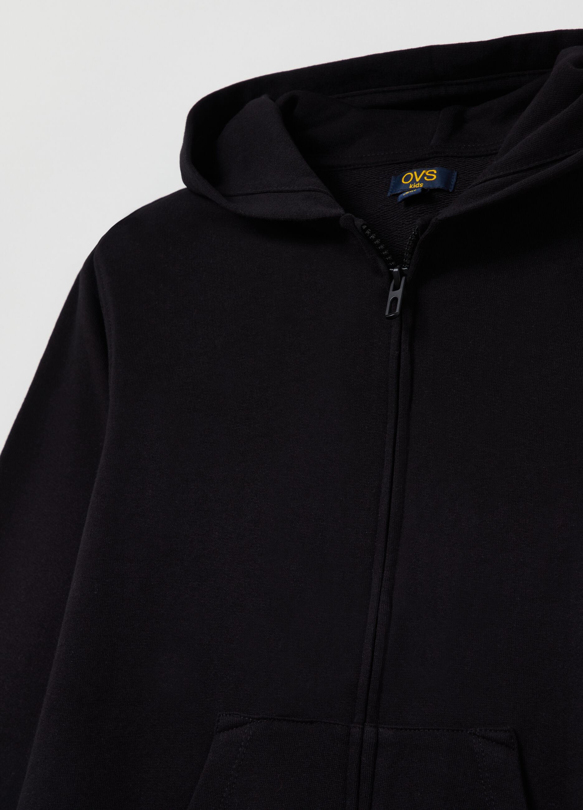 Fitness full-zip fleece sweatshirt with hood