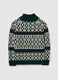 Multicolour high-neck regular fit geometric pattern pullover_0