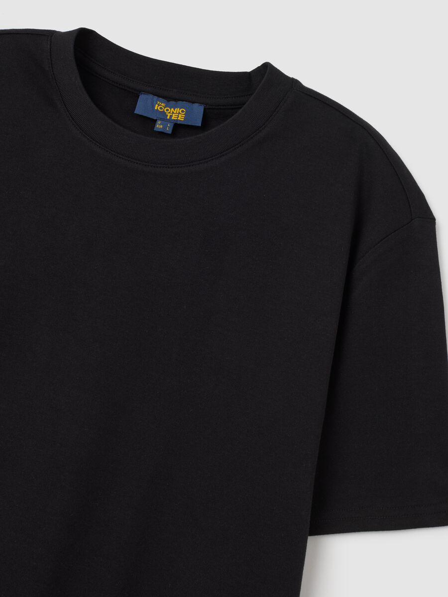 Black pure cotton relaxed fit T-shirt_5
