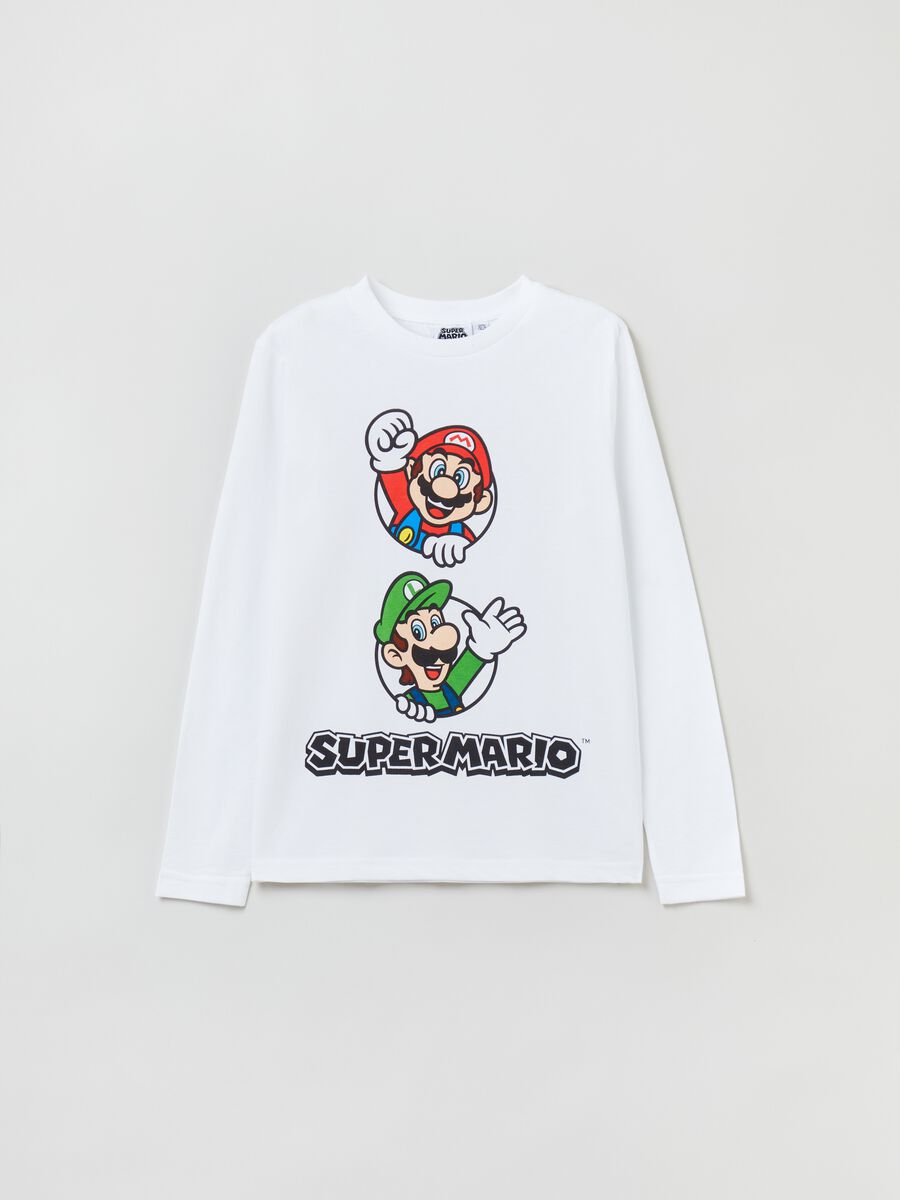 T-shirt a maniche lunghe stampa Super Mario™_0