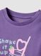 Girls' regular fit purple pure cotton t-shirt with print_2