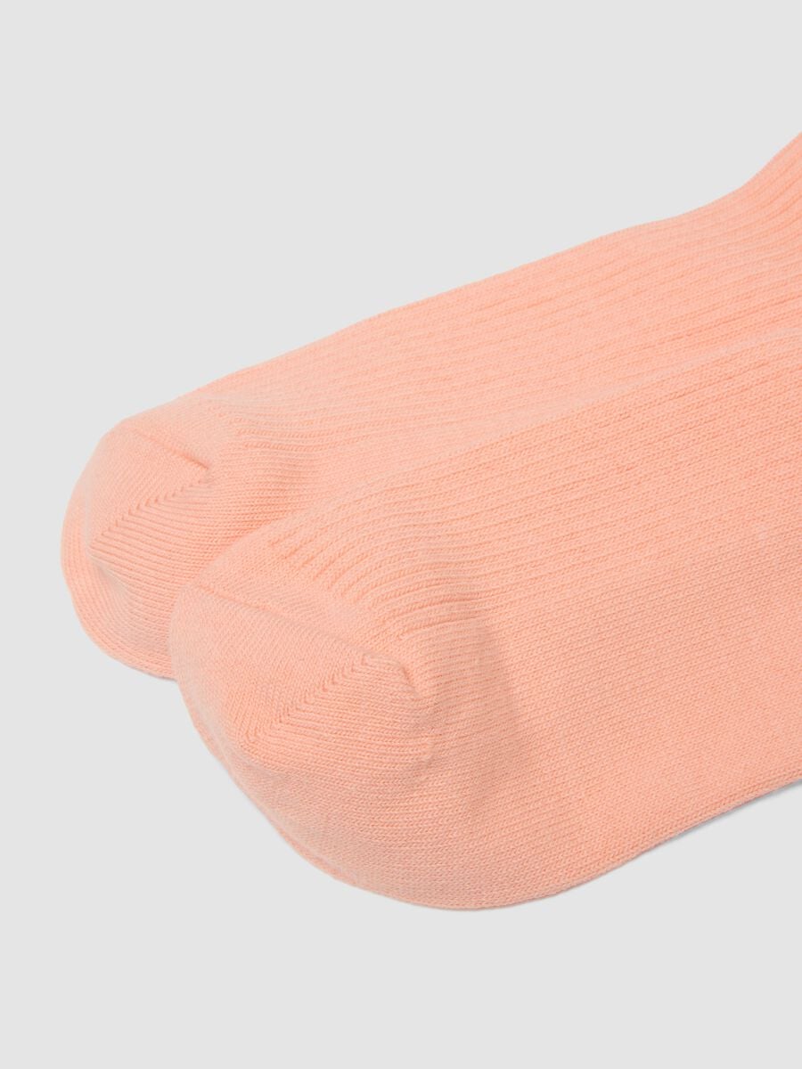 Pink ribbed stretch-cotton socks_2