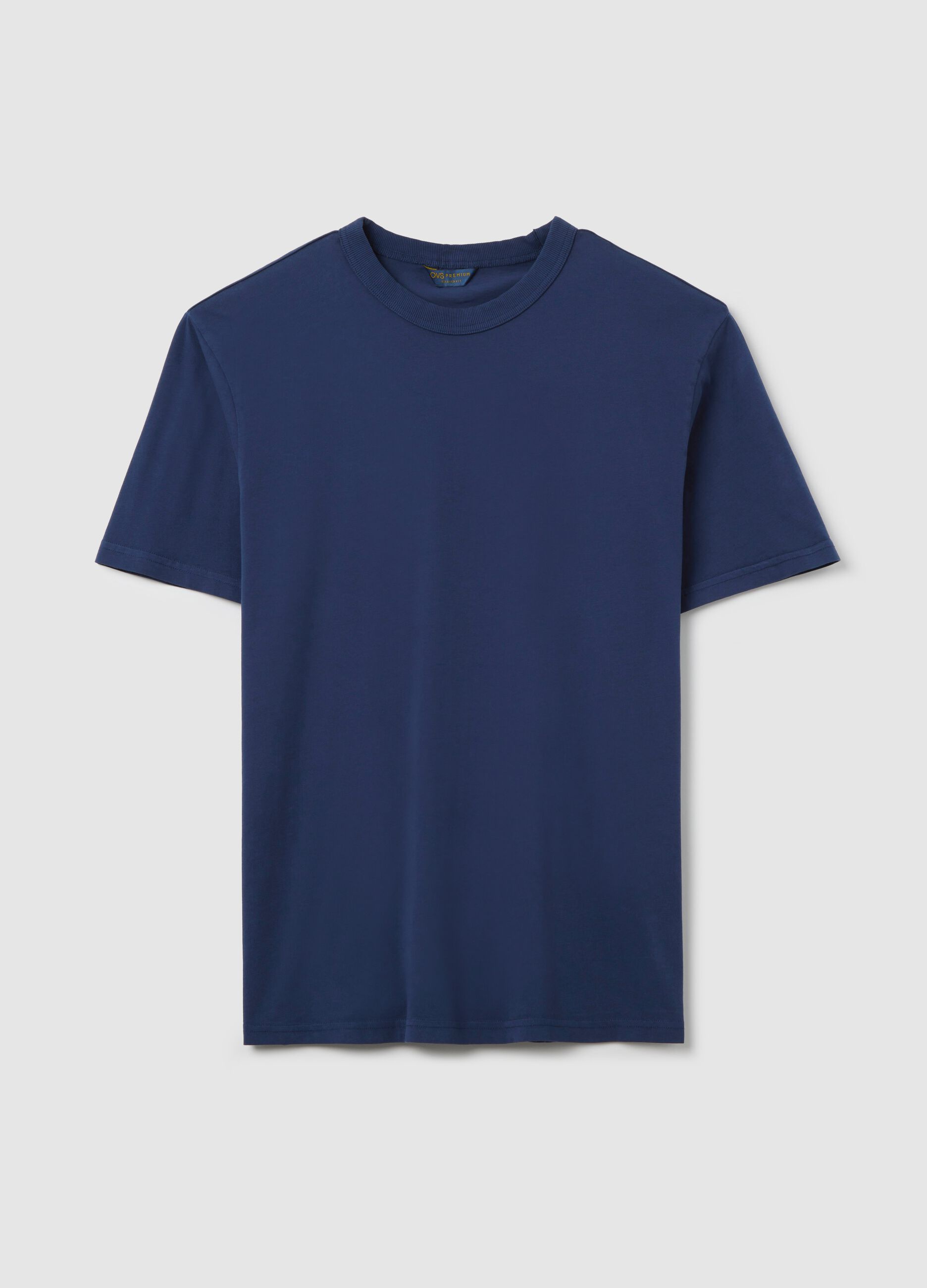 Blue Cotton Short-Sleeve T-shirt