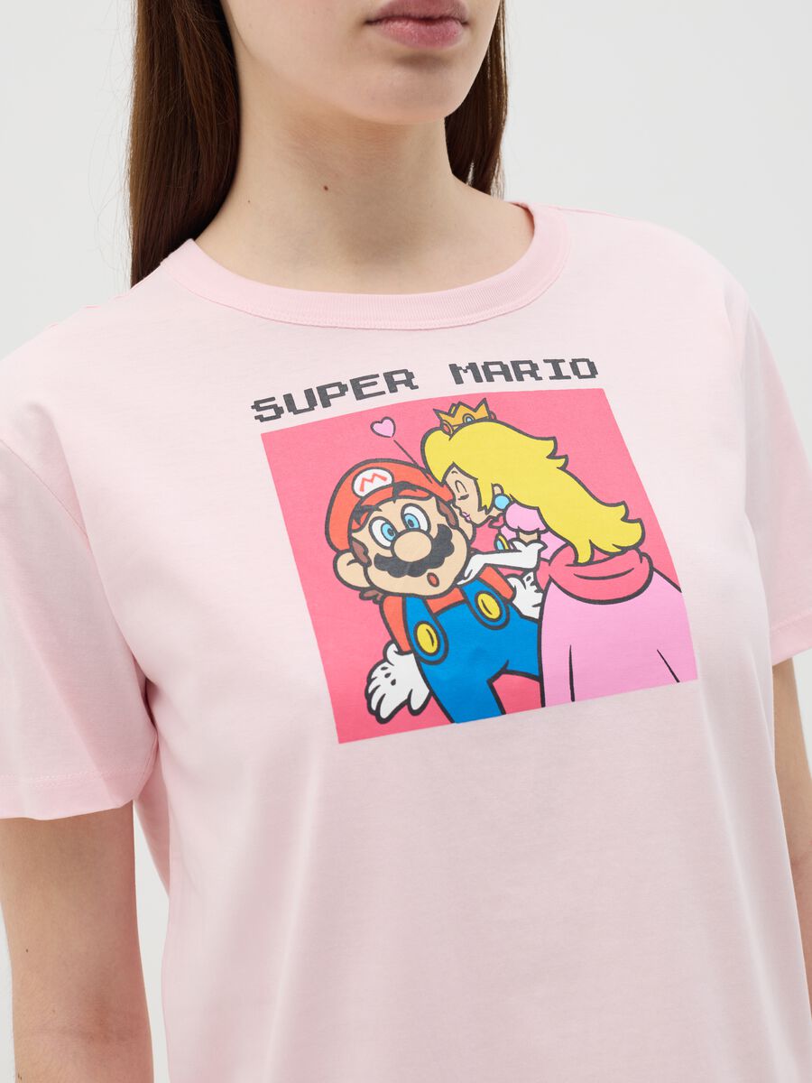 Pink T-shirt in cotton with Super Mario™ Princess Peach print_2