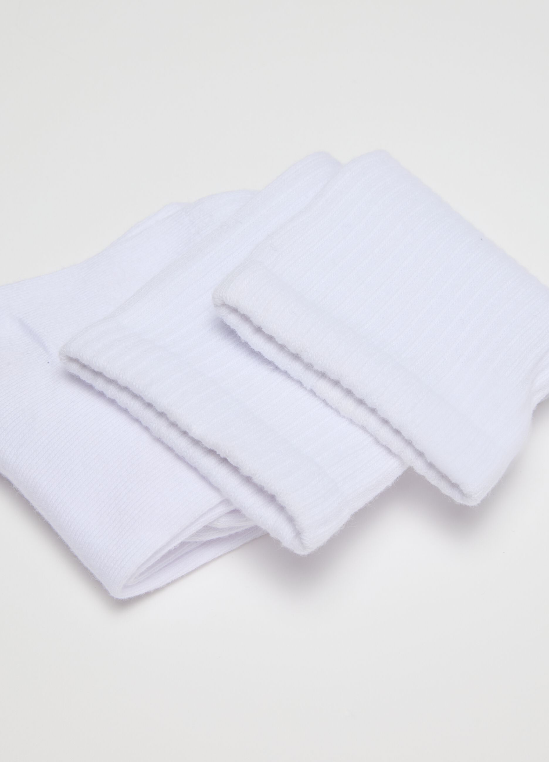 Men's long white cotton blend sock multipack