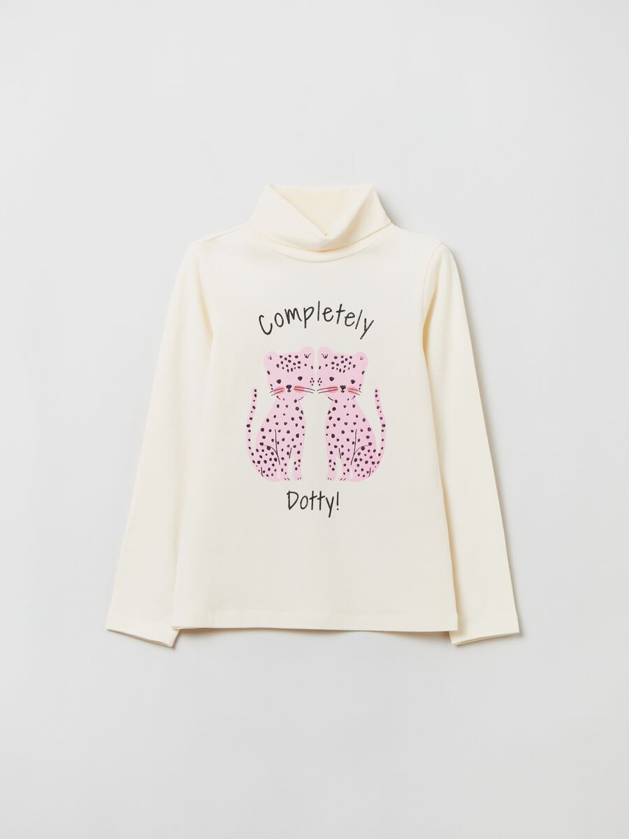 Long-sleeved T-shirt with high neck_0