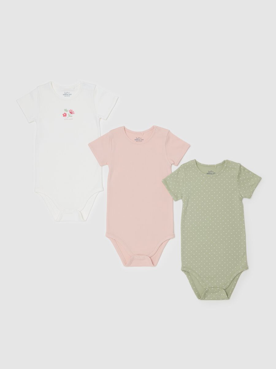 Tripack body in cotone bio fantasia pois _0