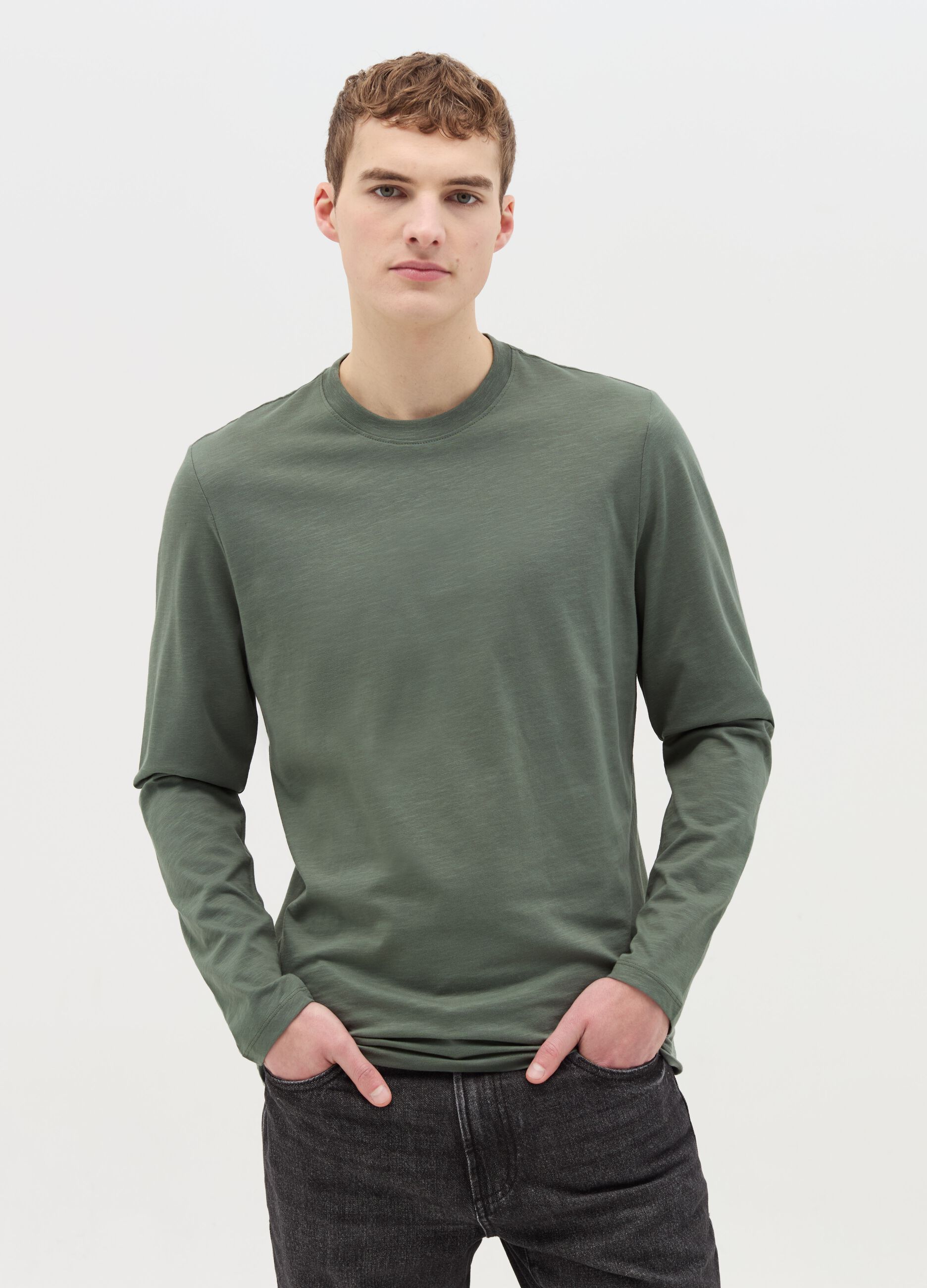 T-shirt a maniche lunghe in cotone 