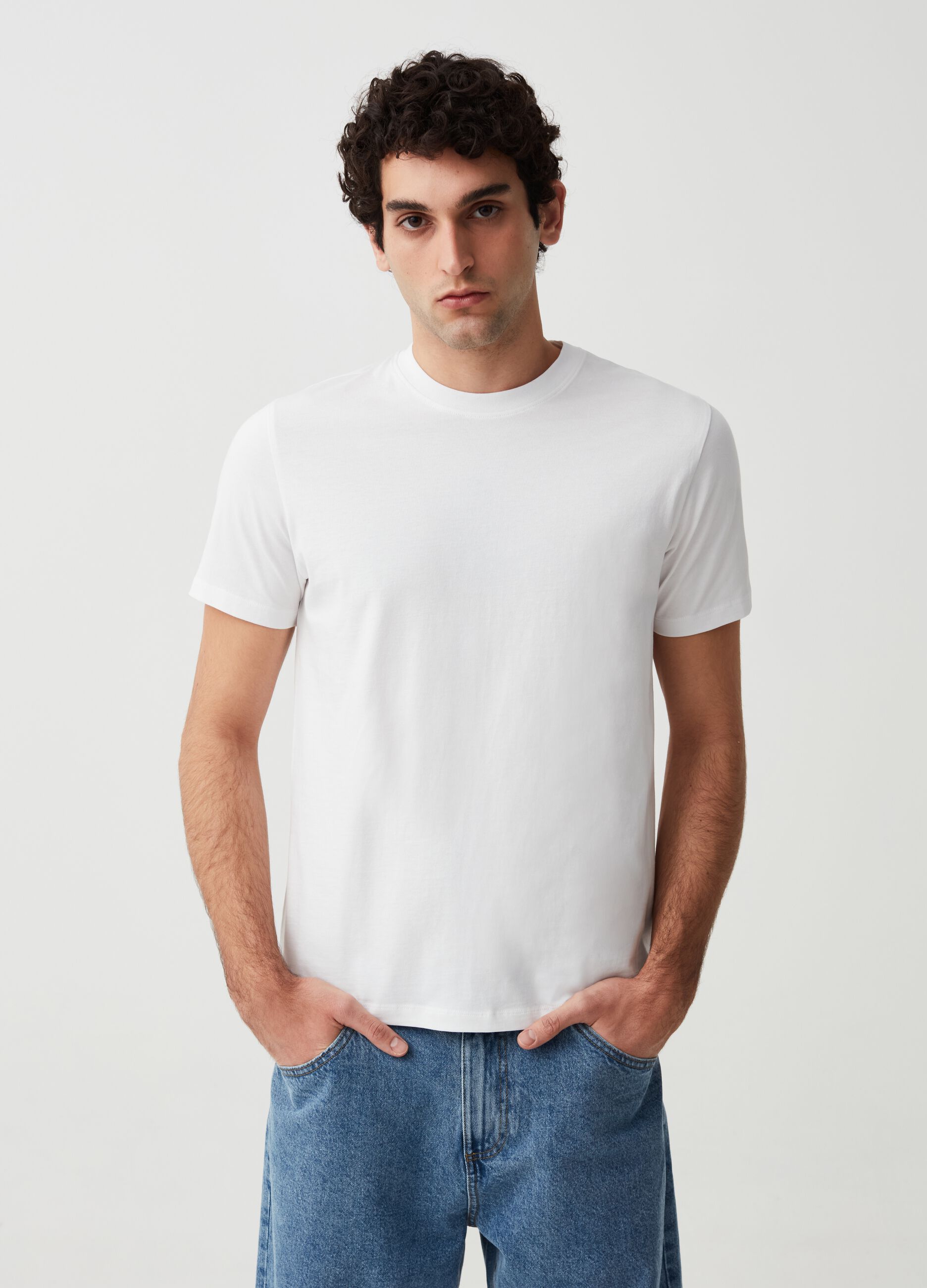 T-shirt girocollo in cotone bio