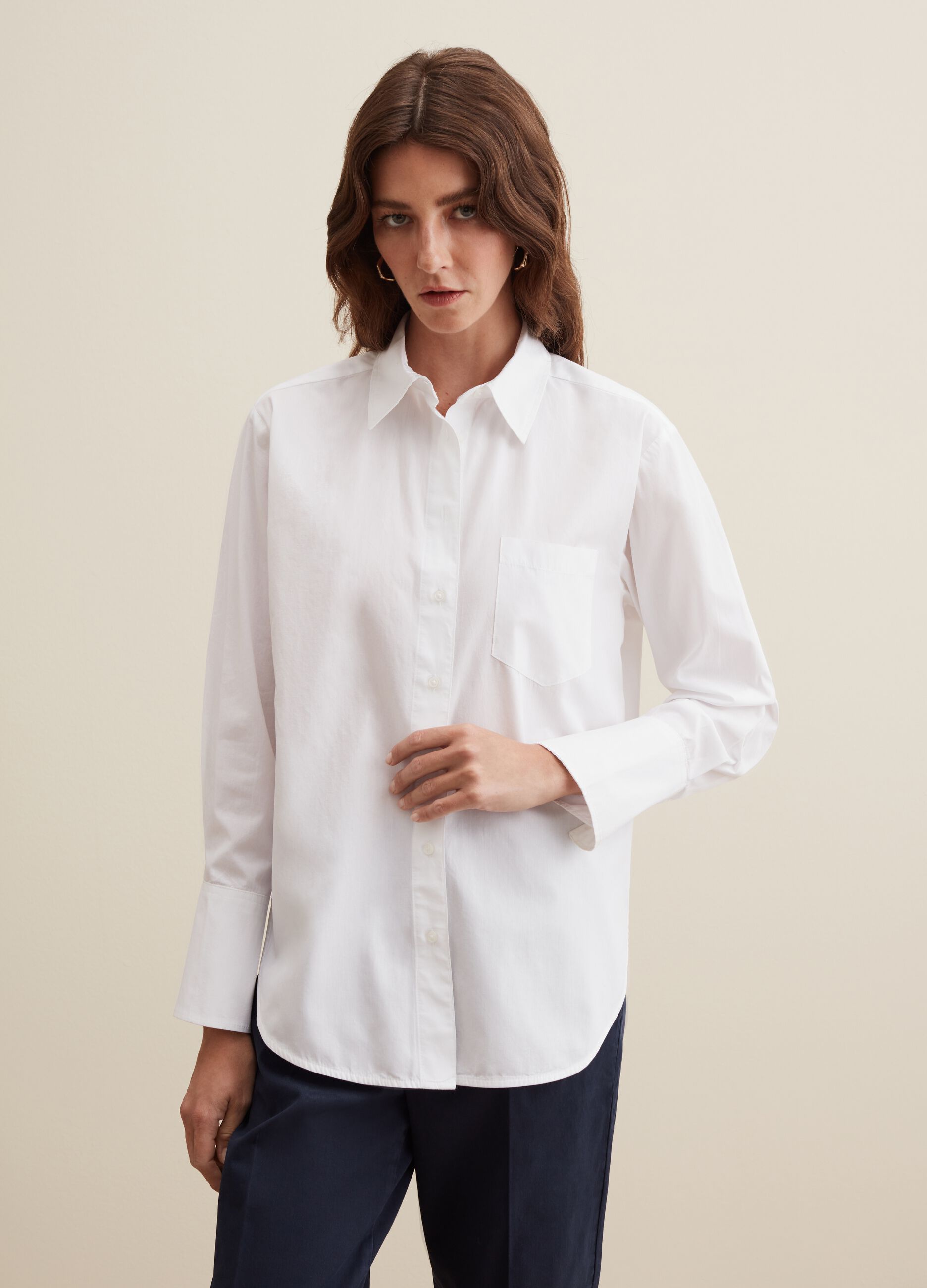 Camicia in cotone con tasca_0