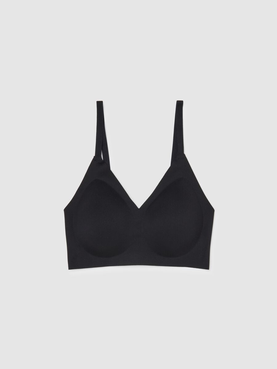Black Seamless Bra with Removable Padding_4