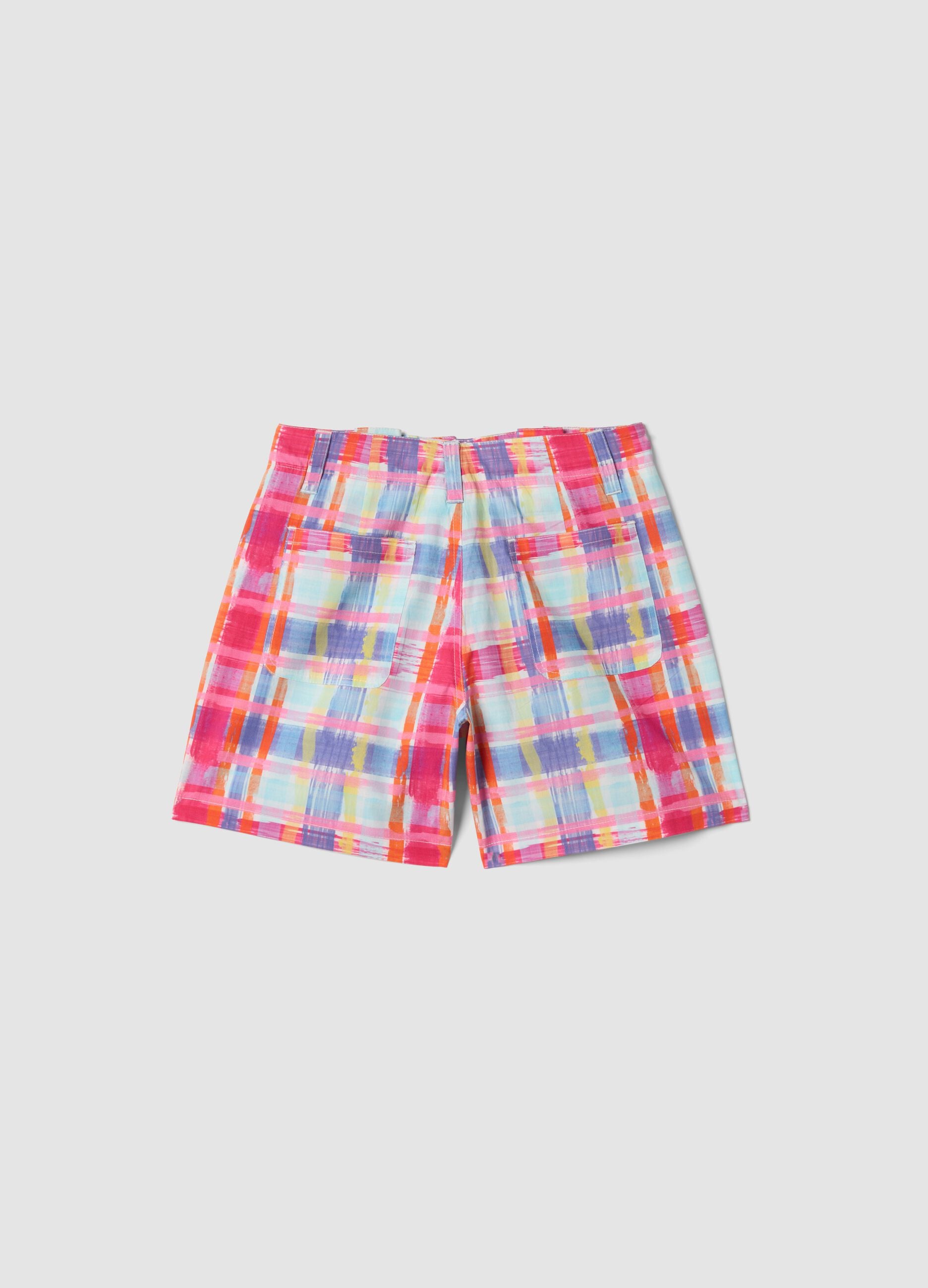 Multicolour pure cotton shorts