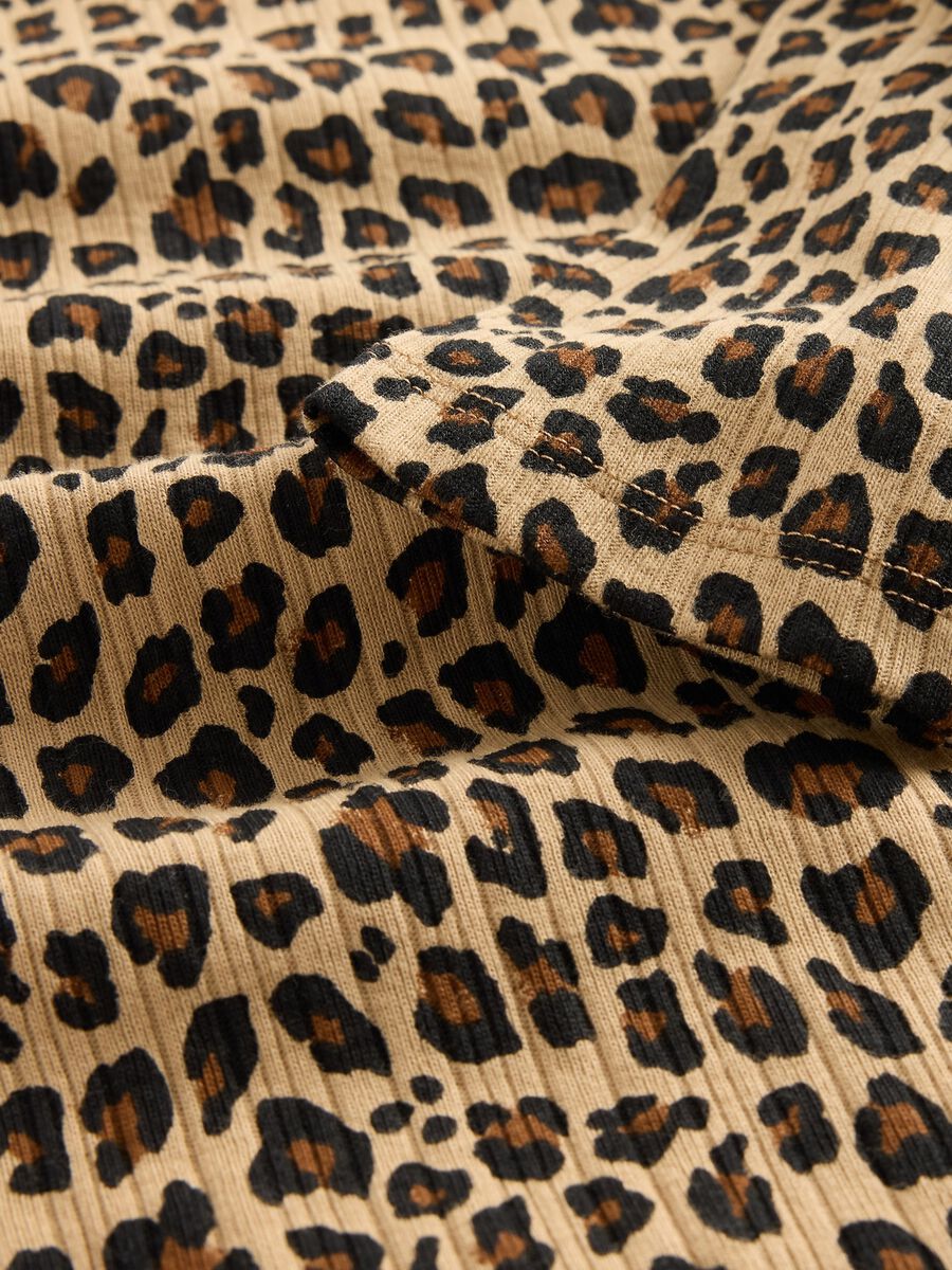 Maglia a maniche lunghe marrone leopardata in cotone_4