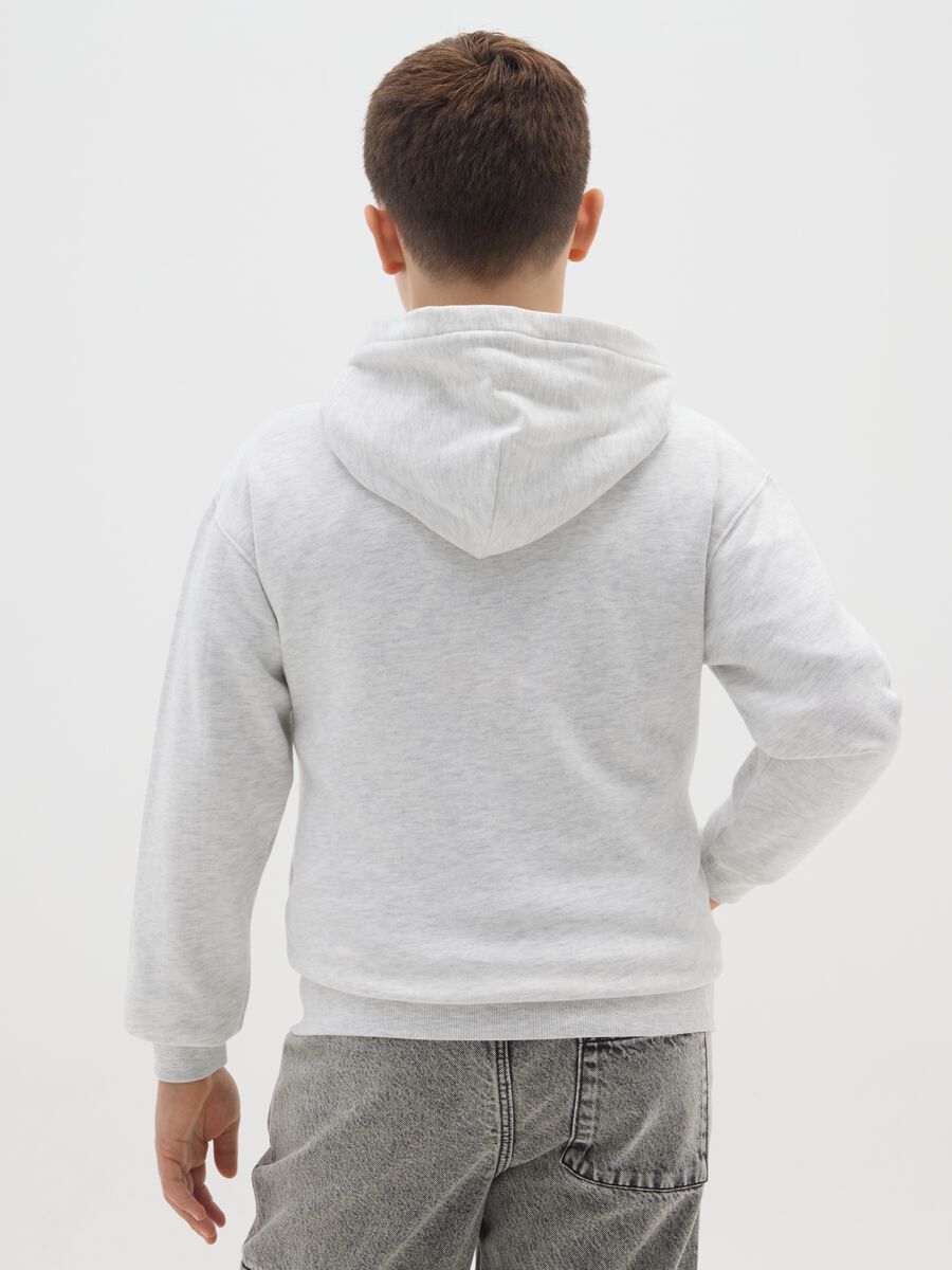 Felpa grigia da ragazzo con cappuccio in puro cotone regular fit_1