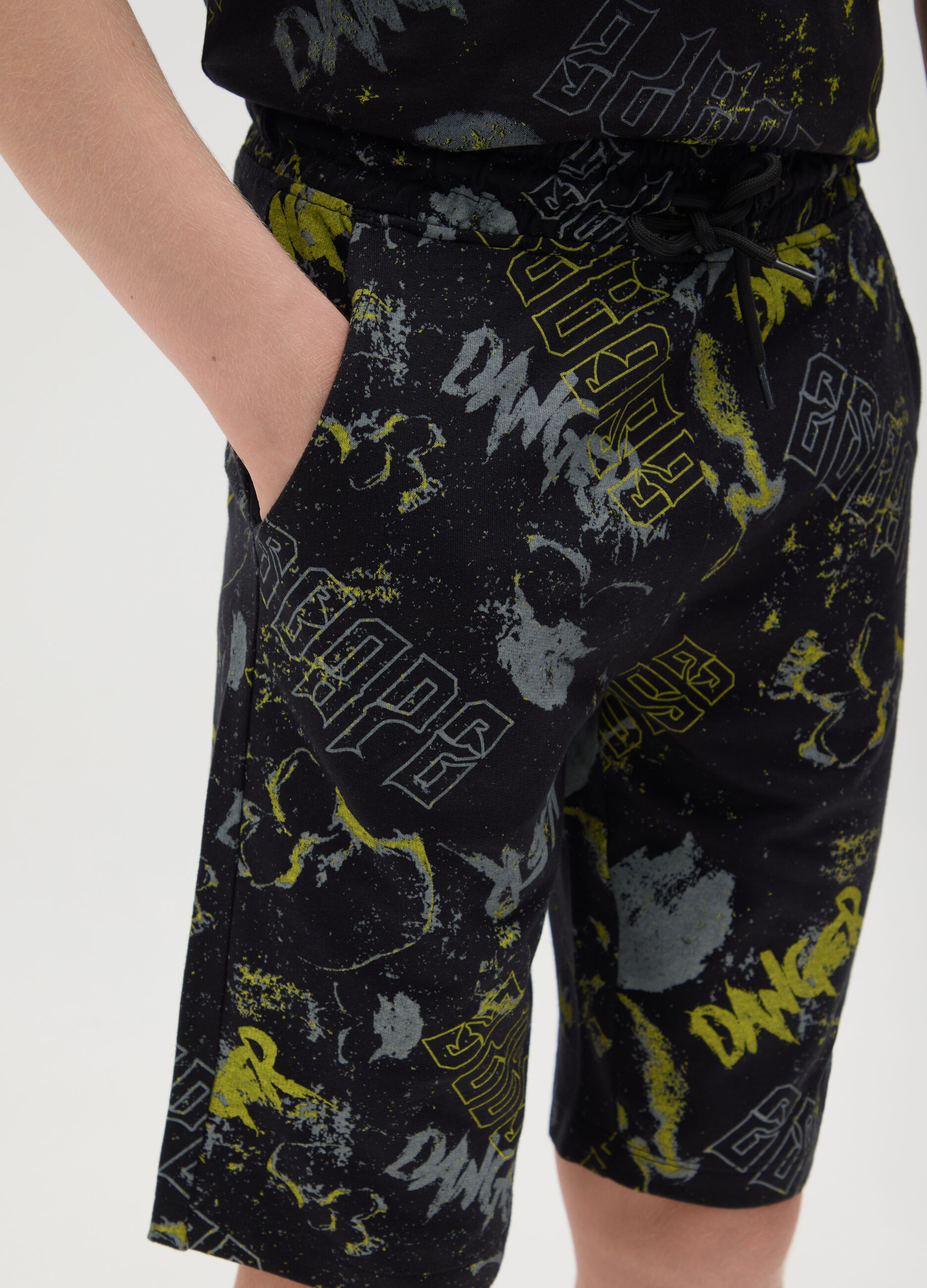 OVS Kids Cotton Graphic Print Shorts