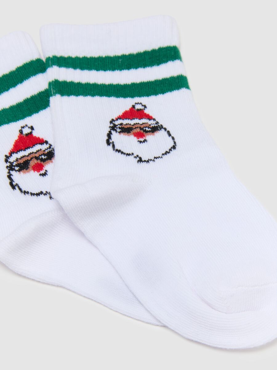 Tripack of multicoloured striped Christmas socks for children in cotton blend_1