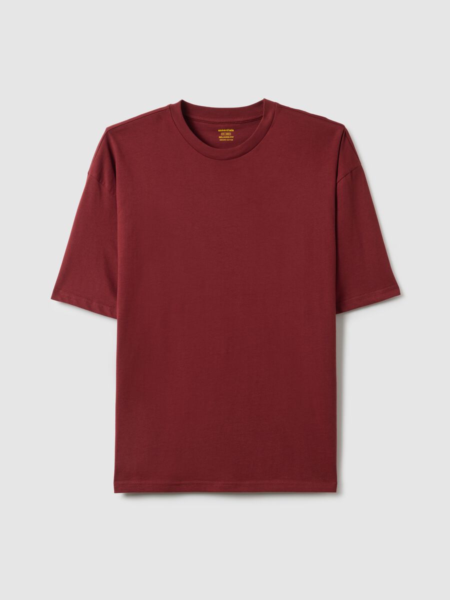 Red pure cotton relaxed fit T-shirt_4