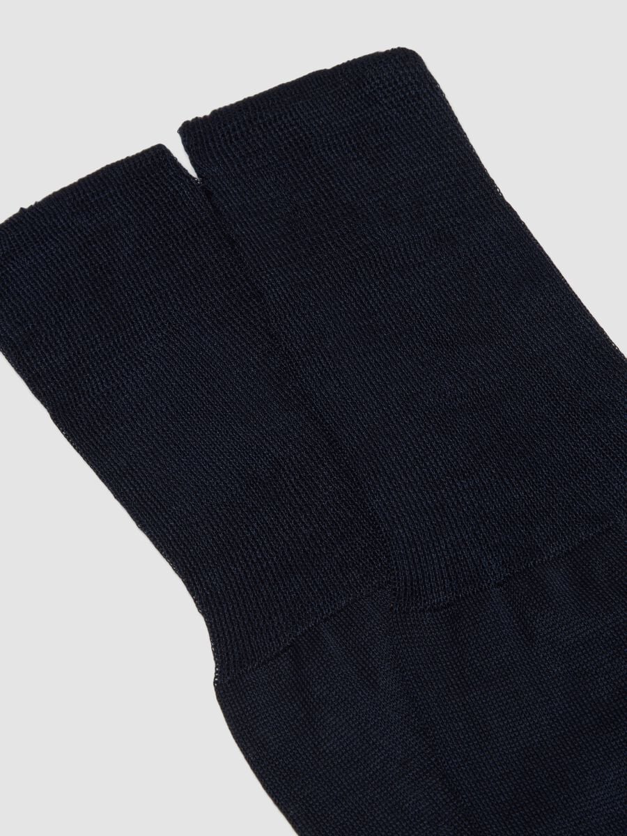 Calze lunghe blu in puro cotone_1