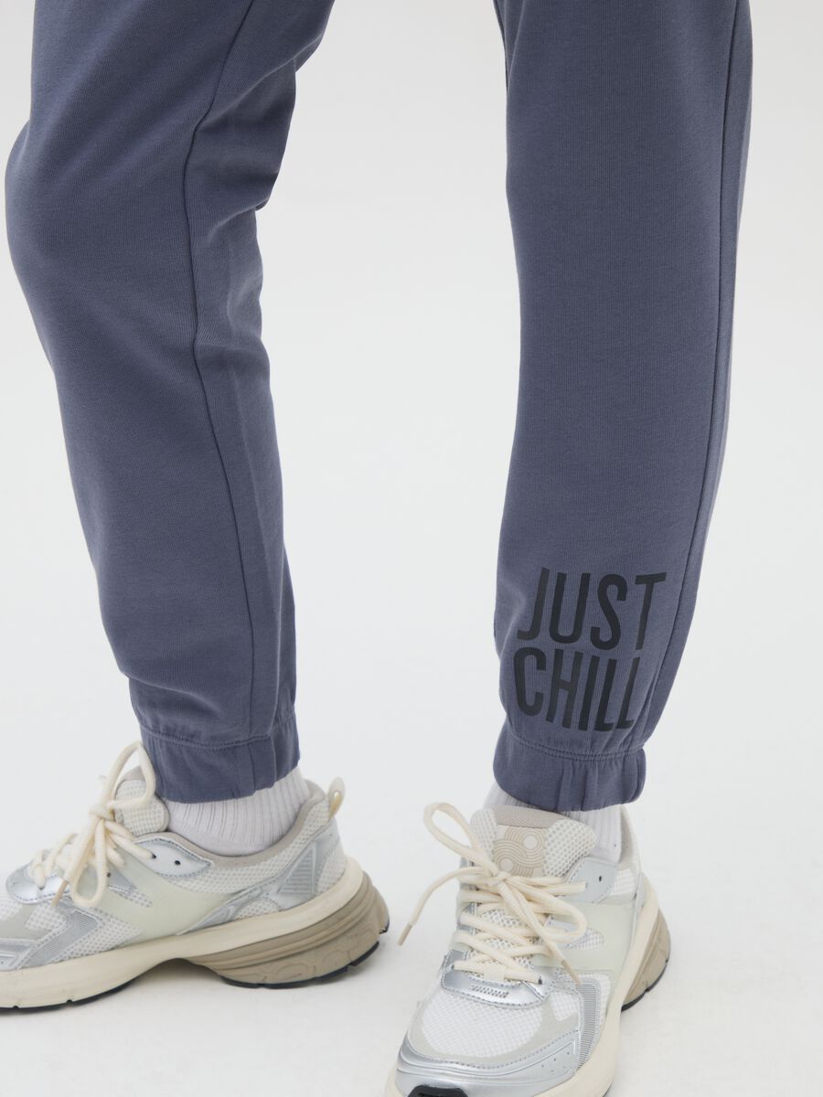 Boys' blue jogger trousers in pure cotton with regular fit_2
