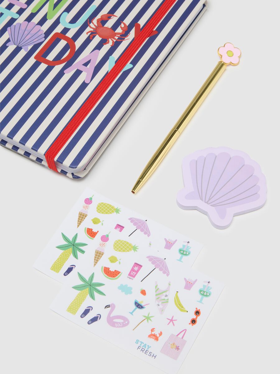 Women's Blue and White Paper Stationery Set_2