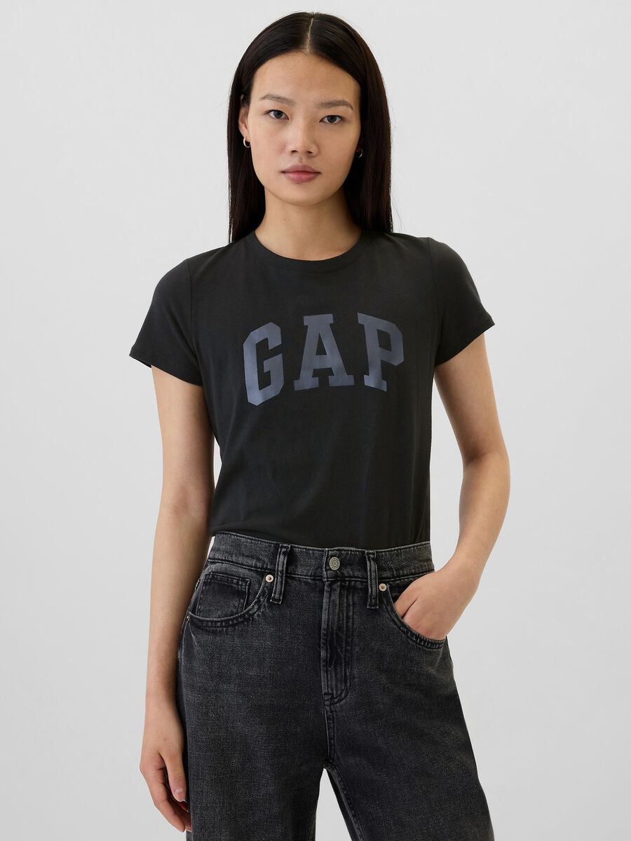 T-shirt with logo print in foil_0