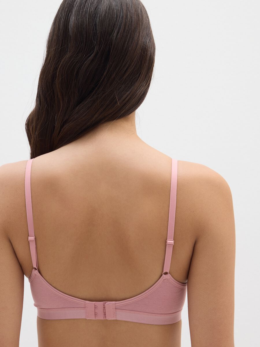 Reggiseno imbottito in cotone elasticizzato rosa_2