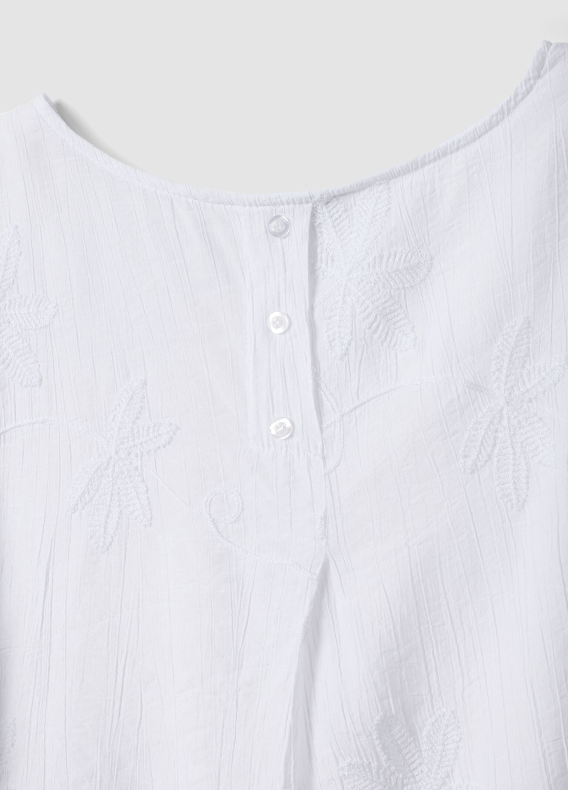 White viscose-blend blouse
